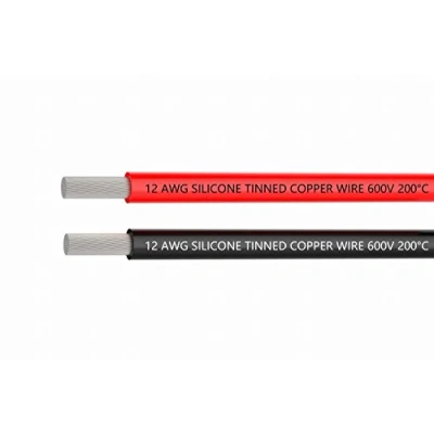 Imagen de Cable de silicona calibre 3.3 mm² TUOFENG [1.5 m negro y 1.5 rojo] enganche 12 AWG suave flexible alambre cobre estañado Resistencia a alta temperatura