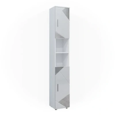 Imagen de Vicco Armario de baño Irma, Blanco Alto Brillo con Inserciones, 30 x 192 cm