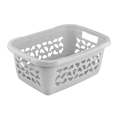 Imagen de keeeper Cesto de la colada, Patrón orificios decorativos, 32 L, Jost, Gris Nordic