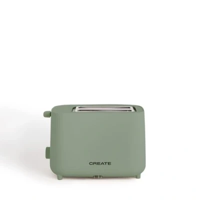 Imagen de CREATE/TOAST STUDIO/Tostador Verde Sage / 6 Niveles de potencia, bandeja recogemigas, termostato, descongelación, recalentar, sistema seguridad, 750W