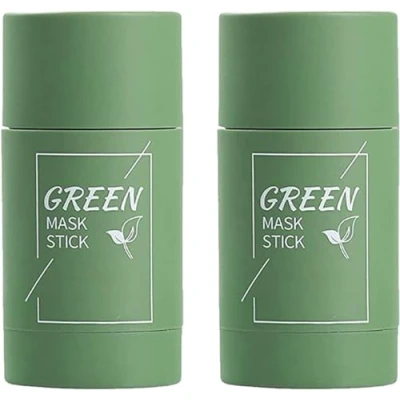 Imagen de Oneews Green Tea Deep Cleanse Mask,Oneews Mask,Cleansing Mask Clay Stick Oil Control Anti Acne Skin Care,Green Blackhead Remover (2 pcs)