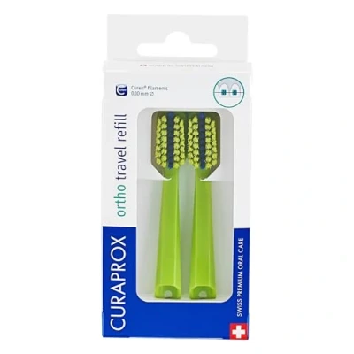 Imagen de Curaprox CS 5460 ortho travel refill, brush heads for toothbrush, duo pack, green