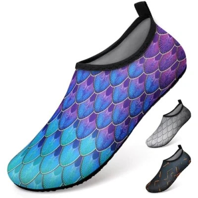 Imagen de WateLves Secado Rápido Zapatos de Agua Hombre Mujer Escarpines Deportes Acuáticos Playa Calzado Surf Baño Gr.36 51(yl.Azul Verde 40/41)