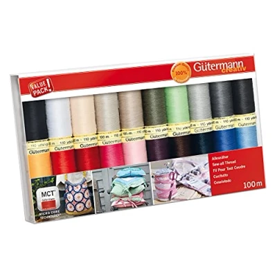 Imagen de Gutermann Juego de rosca: 100 m, 20 unidades, Popular Básico