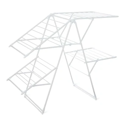 Imagen de Amazon Basics Tendedero Plegable de Metal 4 alas, 155 x 60 126 cm, Color Blanco