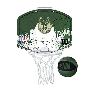 Imagen de Wilson MINI canasta de baloncesto NBA TEAM HOOP, MILWAUKEE BUCKS, Plástico