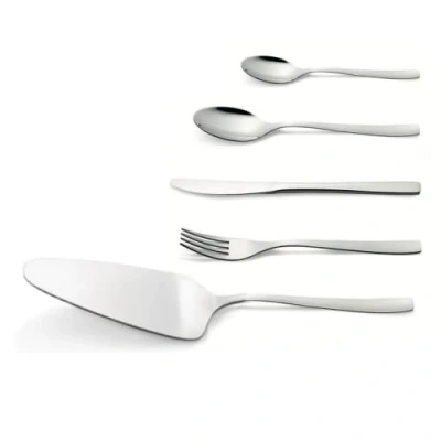 Imagen de Cubiertos de Postre Acero Inoxidable Juego Pack Cubertería Pala, Cuchara, Tenedor, Cuchillo, Cucharilla Fabricado en UE (25 Piezas)
