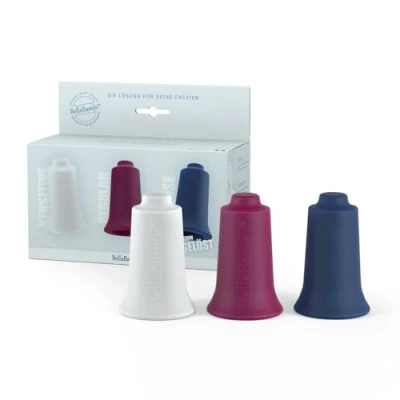 Imagen de BellaBambi original Cupping Set trio: sensitive, blanco, + regular, morado, intense, azul noche, diámetro34 mm