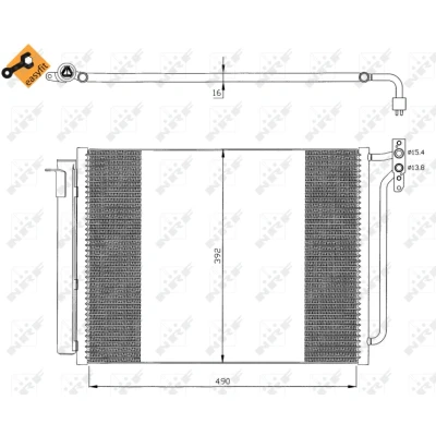 Imagen de NRF EASY FIT 35406 Condensador con secador, junta anular 15 13,5 Aluminio 490 BMW: X5