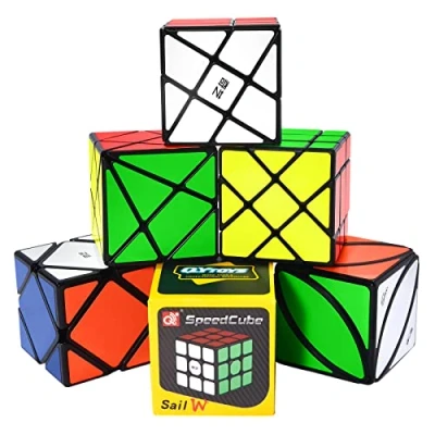 Imagen de ROXENDA Cubos de Velocidad, [Paquete 6] Speed Cube Set Skew Axis Windmill Fisher Ivy 3x3x3 Smooth Magic Cubes Colección Rompecabezas