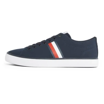 Imagen de Tommy Hilfiger Sneaker con suela vulcanizada Hombre Core Stripes Mesh Low Top, Azul (Desert Sky), 46