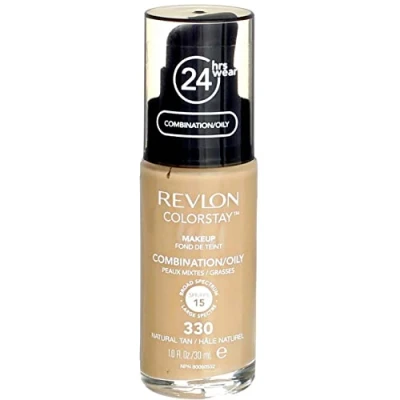 Imagen de Revlon ColorStay Base de Maquillaje Larga Duración, 24H, para Piel Mixta/Grasa, Fórmula Enriquecida con Vitamina E, SPF 15, Resistente al Agua (Tono #200 Nude) 30 ml