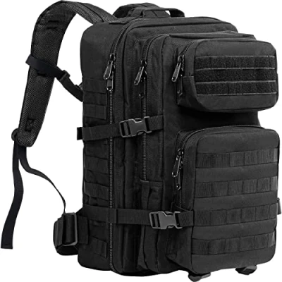 Imagen de Procase Mochila Táctica Militar 45L, Paquete de Asalto MOLLE Gran Capacidad para Utilidad Militar, Bolsa Emergencia 3 Días Caza Senderismo Acampada y Actividad al Aire Libre Negro