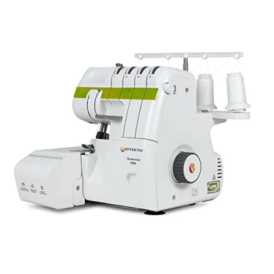 Imagen de EFFEKTIV Remalladora Overlock Potente 1700X Enhebrado Automático 3/4 Hilo con Diferencial Marco de Metal Completo 120W Potencia 1200 Puntadas/Minuto 14 Puntadas Plataforma Manga
