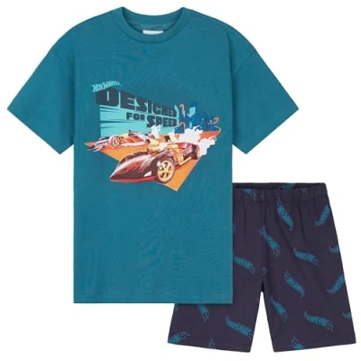 Imagen de Hot Wheels Corto Conjunto Pijama Niño Regalo para Niños (Azul, 4 5 Años)