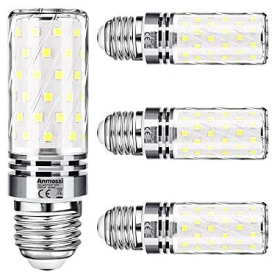 Imagen de Anmossi Bombillas LED E27, 12W Maíz Bombilla Equivalente a 100W Incandescente Bombilla,6000K Blanco Frio,1200Lm,No Regulable,Edison Tornillo Bombillas,4 unidades