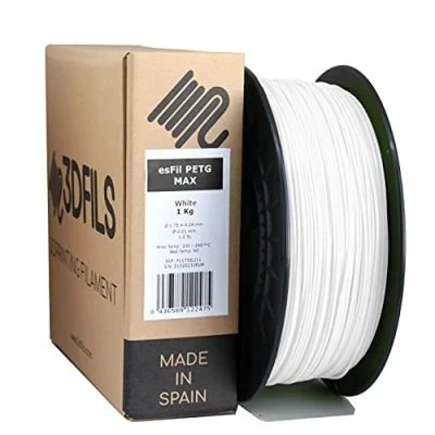 Imagen de 3DFILS Filamento PETG Blanco para impresión 3D (1,75 mm / 1 Kg, Blanco)