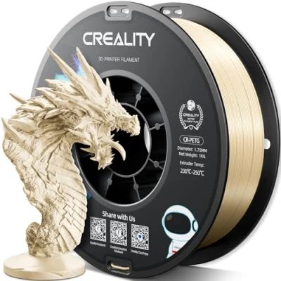 Imagen de Creality Filamento PETG 1.75mm, Fuerte Tenacidad, Inodoro, Mejor Fluidez, Impresora 3D Precisión Dimensional +/ 0.03mm, 1KG Beige