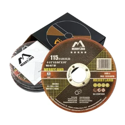 Imagen de Merryland Disco de Corte 115 Metal para Amoladora Angular, X 1,0 22,23 mm 25 Piezas, Acero INOX Hierro, Experto Line E12071042