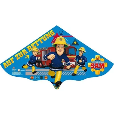Imagen de GÜNTHER FLUGSPIELE Paul 1217 Dragón Infantil con diseño de Bombero Sam, Insertos lámina Polietileno Resistente para niños a Partir 4 años, asa y Cuerda, Aprox. 115 x 63 cm