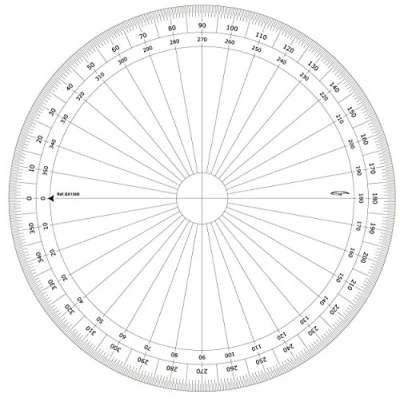 Imagen de Circular Graphoplex 360 Transportador Hecho de Transparente Altuglass graduado en grados 30 cm