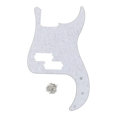 Imagen de FLEOR Golpeador de bajo precisión estándar estilo moderno 13 orificios sin muesca varilla armadura para modelo P 4 cuerdas, perla blanco