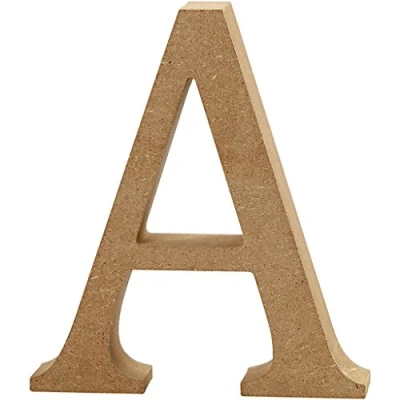 Imagen de Escultura Decorativa con Forma de Letra A, en Tablero Densidad Media, marrón, Madera, 11.5 x 2 13 cm