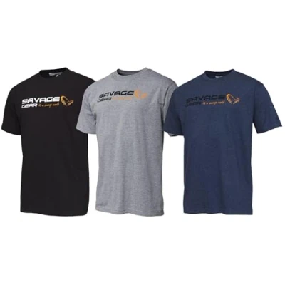 Imagen de Savage Gear Signature Logo T Shirt Gris Melange Size M Camiseta de pesca