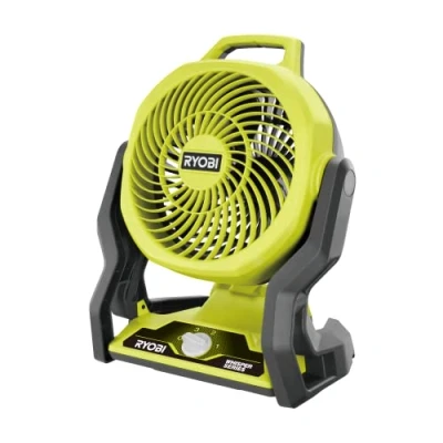 Imagen de RYOBI Ventilador Silencioso 18V ONE+ 3 Velocidades (700, 1300, 2100 rpm) Ultra Silencioso, Portátil Ajustable, 8 Posiciones Autonomía hasta 35h con 1 Batería de 5,0 Ah (No Incluida) RF18 0