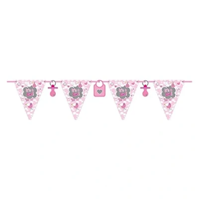 Imagen de Folat 63653 Partido baner Pendones (Partido, Cumpleaños, Multicolor, Rosa, 6 m, 340 mm, 240 mm)