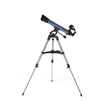 Imagen de Celestron 22401 Inspire 70AZ Telescopio refractor con Adaptador de teléfono Inteligente Incorporado, Dos oculares, Diagonal Imagen Recta 90, trípode ajustabley Bandeja Accesorios, Azul