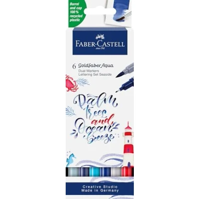 Imagen de Faber Castell 164519 Goldfaber Aqua Dual Marker tinta chinas. Pack 6 Seaside.