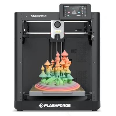 Imagen de Flashforge Adventurer 5M Impresora 3D, 3D de Alta Velocidad 600 mm/s con Nivelación Automática, Boquilla Cambio Rápido y Placa PEI, 220x220x220mm