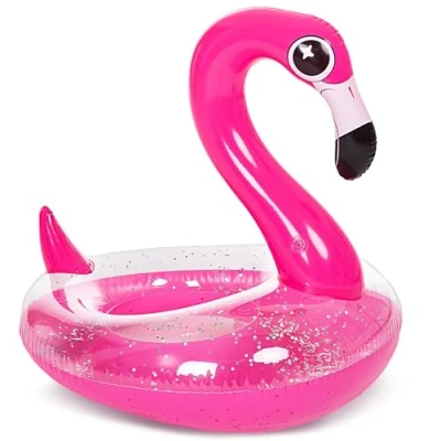 Imagen de JOYIN Flamenco Inflable Flotador de la Piscina con Brillos, Tubos flotantes, Fun Beach floaties, Juguetes para Piscina, Decoraciones del Partido Verano niños (37.5 x 32.25 37)
