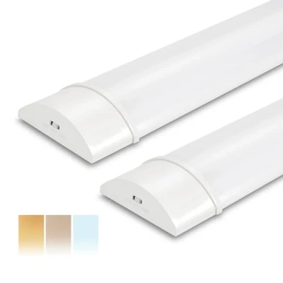 Imagen de Tubo LED de 120 cm (2 unidades), 34 W, 3750 lm, 3CCT (3000 K/4000 K/6500 K), carcasa integrada, protección contra el polvo, lámpara para oficina, almacén, garaje, talleres, almacenes,
