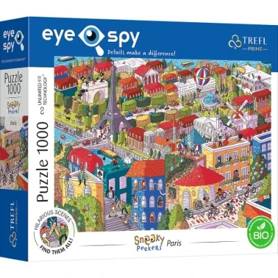 Imagen de Trefl Detalles Sorprendentes, Cartón Más Grueso, BIO, EKO, Entretenimiento Creativo Para Adultos Y Niños A Partir De 12 Años puzzle Spy Sneaky Peakers Puzzle: París, Francia 1000 Elementos