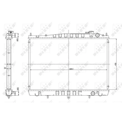 Imagen de NRF 56086 Radiador, refrigeración del motor Aluminio 680 450 36 con piezas de montaje Aletas soldadas