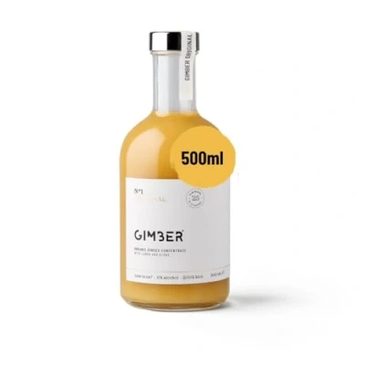 Imagen de GIMBER Concentrado de jengibre orgánico 500 ml Bebida orgánica sin alcohol hecha jengibre, limón y hierbas Esencia premium