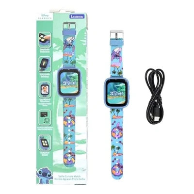 Imagen de Lexibook, Disney Stitch, Reloj Selfie, Pantalla táctil HD, Cámara 720p, Reproductor MP3, Altavoz Integrado, Dictáfono, Podómetro, 5 Juegos (DMW070D)