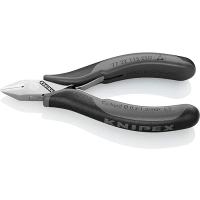 Imagen de Knipex Alicates de corte diagonal para electrónica ESD con fundas multicomponentes 115 mm 77 32