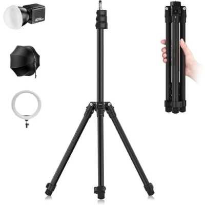 Imagen de Ulanzi TT43 Soporte de Luz Aluminio 190cm, Trípode Reversible Plegable, Carga MAX 6 kg, Altura Ajustable Portátil para Fotografía Estudio Exterior, Anillo, Flash Softbox