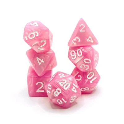 Imagen de Pink Marshmallow Polyset Dice Dungeons and Dragons