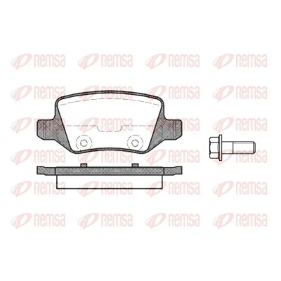 Imagen de REMSA 0818.00 Juego de pastillas freno Eje trasero con lámina adhesiva, tornillos accesorios MERCEDES BENZ: Clase A, B, Vaneo