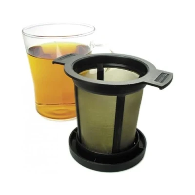 Imagen de Finum Filtro permanente M, acero inoxidable 18/10 y estructura de composite sin BPA, negro, medium