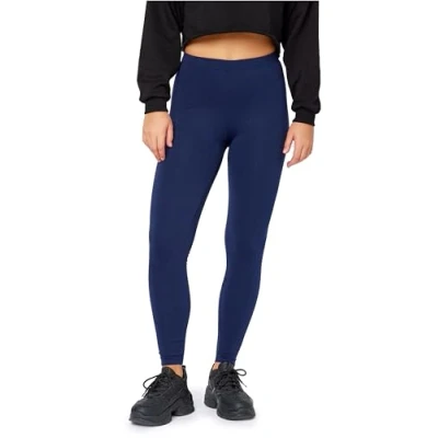 Imagen de Bellivalini Leggins Calientes Mujer Termo Mallas Invierno Cálidas Après Ski BLV50 320 (Azul Marino, L)
