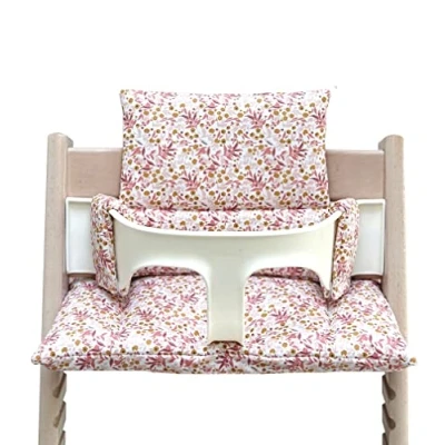 Imagen de Blausberg Baby Cojín set para Stokke Tripp Trapp Trona (REVESTIMIENTO) materiales certificado Oeko Tex Standard 100 made in Alemania prado de flores rosa