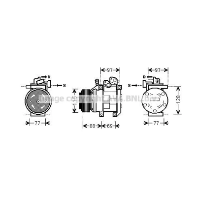 Imagen de PRASCO JEAK047 Compresor de Aire Acondicionado SD7H15 R 134 a JEEP: Cherokee III, II
