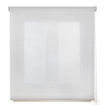 Imagen de Blindecor Belmont estor enrollable tejido translúcido brillante Gris plata, 110 x 180 cm (Ancho por Alto). Tamaño de la Tela 107 175 cm. Estores para ventanas