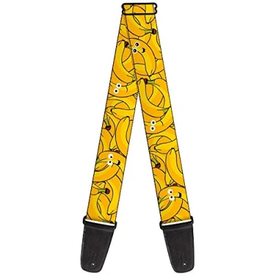 Imagen de Buckle Down Correa de guitarra Bananas apiladas dibujos animados amarillos 2 pulgadas ancho (GS W32878)
