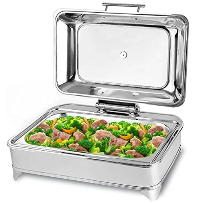 Imagen de RSHJD Chafing Dish Electrico 9L Calentador de Buffet Acero Inoxidable, Comida Comercial con Tapa Visible para Hotel, Fiesta y Cocina, Temperatura Regulable